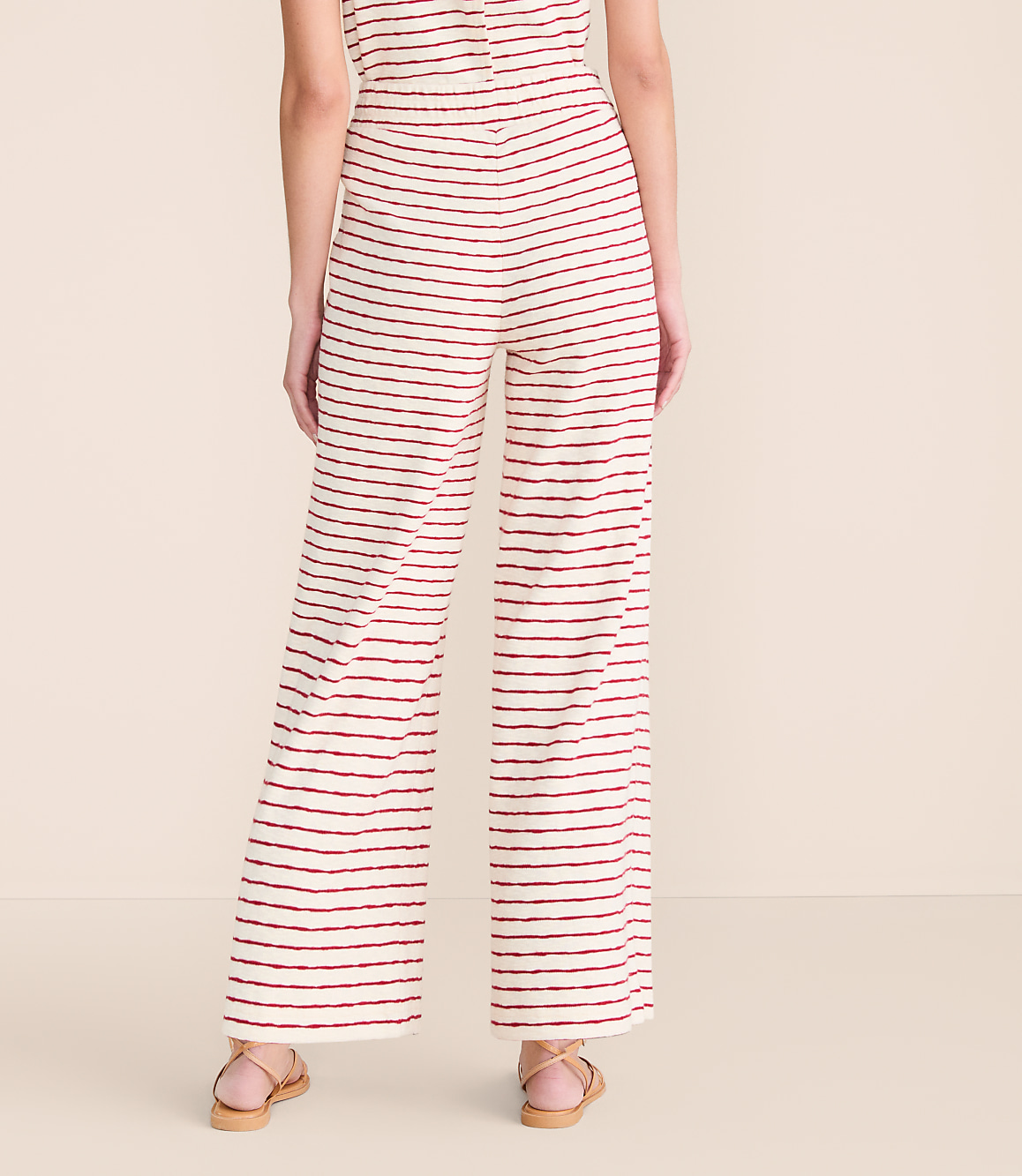 Petite Lou & Grey Striped Wide Leg Crop Pants