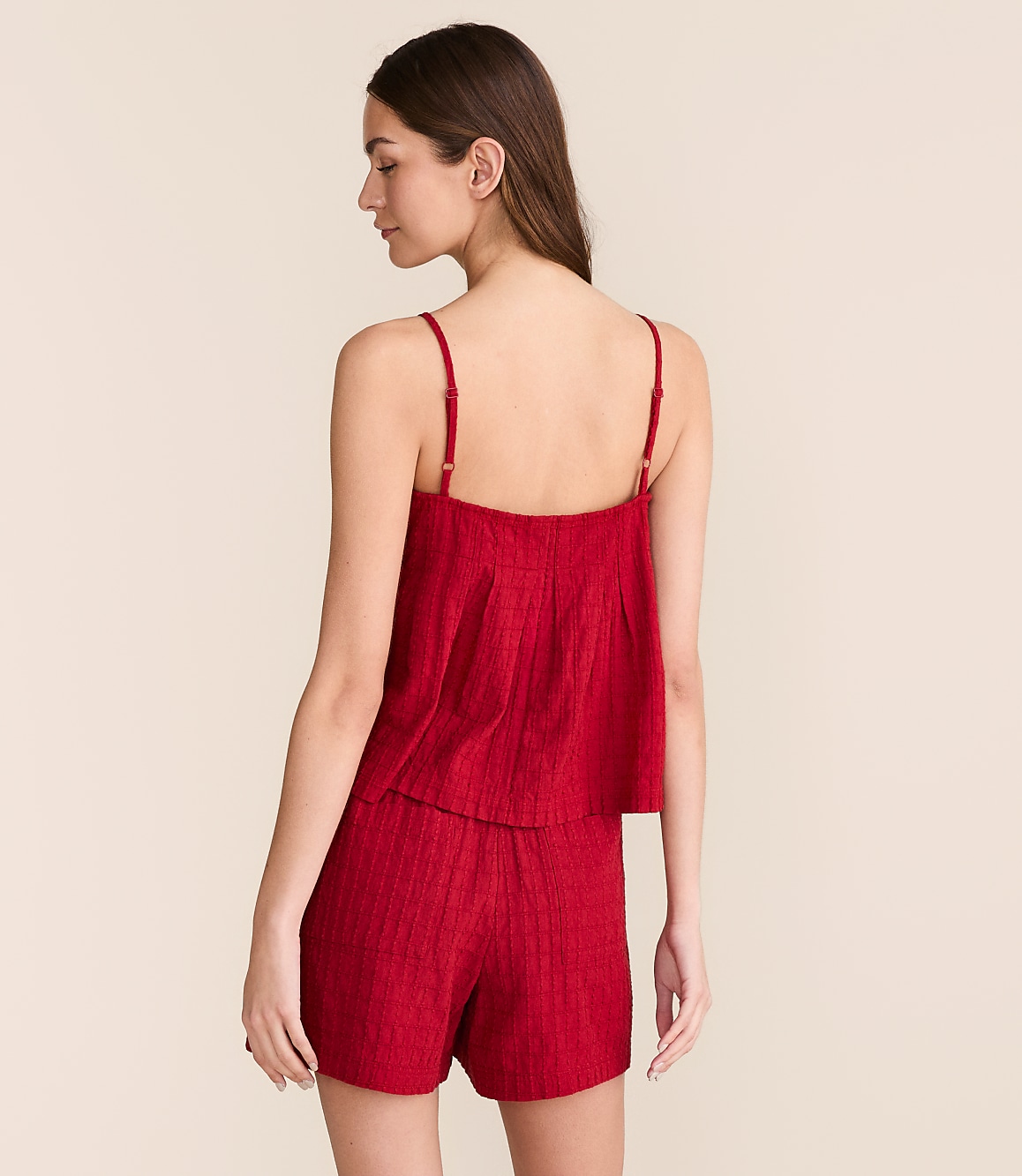 Lou & Grey Grid Linen Cotton Pleated Cami