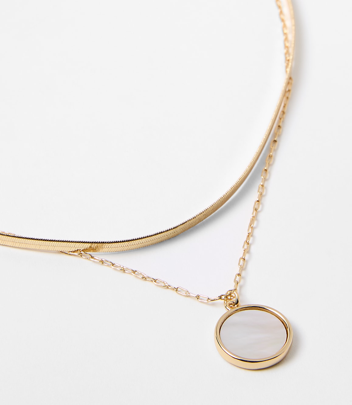 Mother Of Pearl Layered Necklace Set
