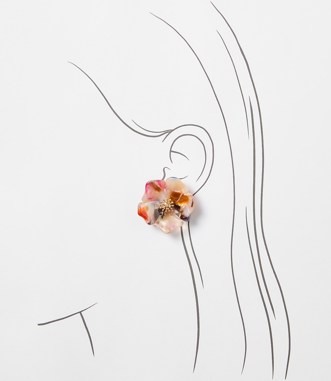 Tortoiseshell Print Floral Statement Stud Earrings