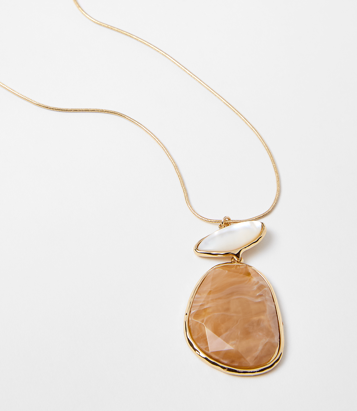Marbleized Double Pendant Pull Tie Necklace