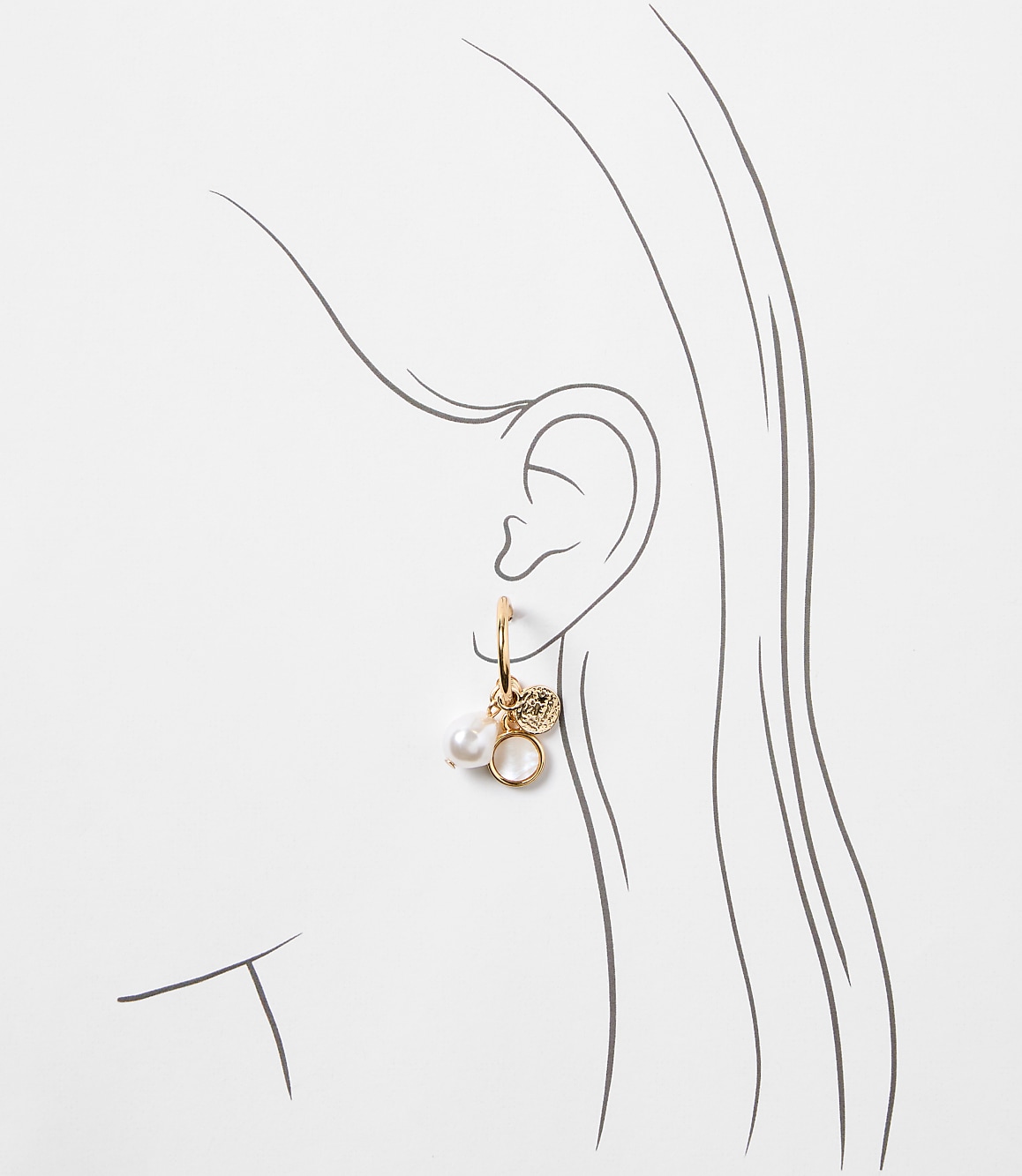 Pearlized Coin Charm Earrings