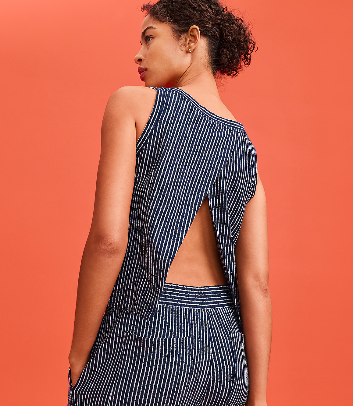 Lou & Grey Striped Open Back Tank Top
