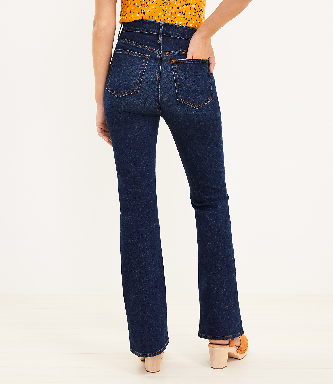 High Rise Slim Flare Jeans in Rich Dark Indigo Wash