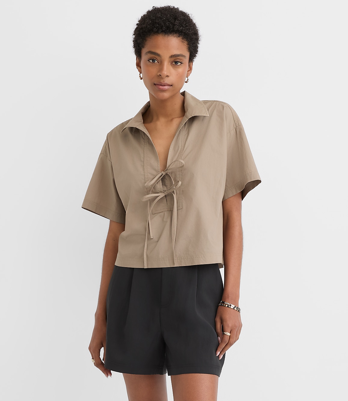 Poplin Bow Shirt