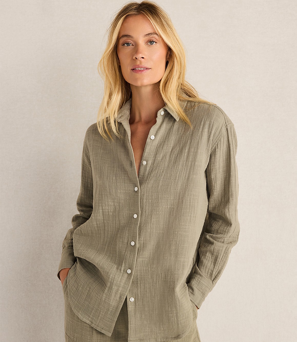 Haven Well Within The Daily Shirt in Textured Cotton Gauze
