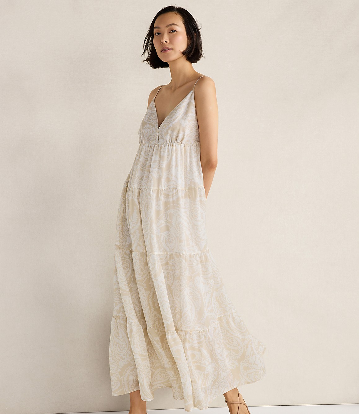 Haven Well Within Ramie Blend Paisley Tiered Maxi Dress