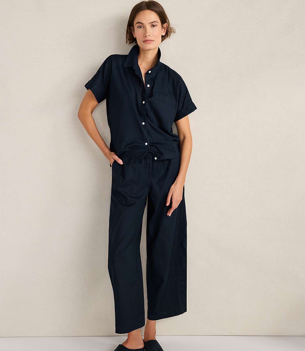 Haven Well Within Organic Cotton Linen Button-Down Top