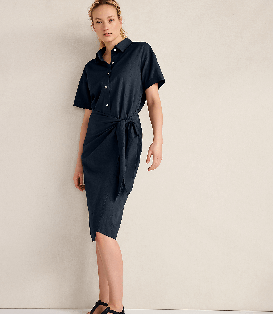 Haven Well Within Organic Cotton Linen Wrap Dress