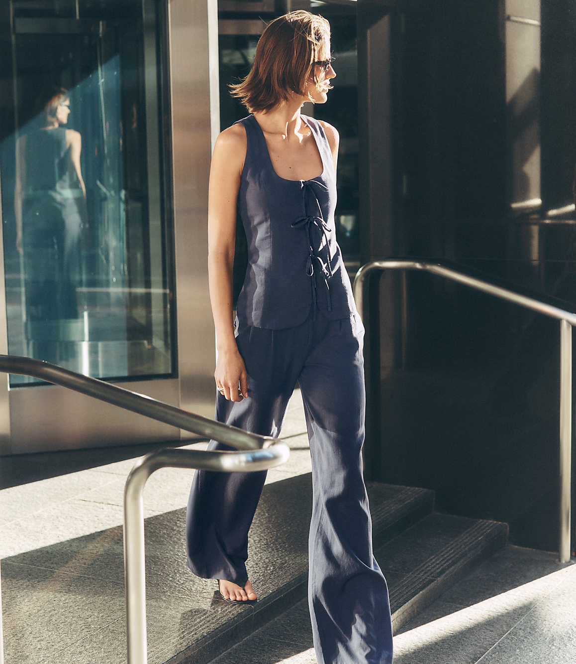 LOFT Versa Pure Spun Pleated Wide Leg Pants