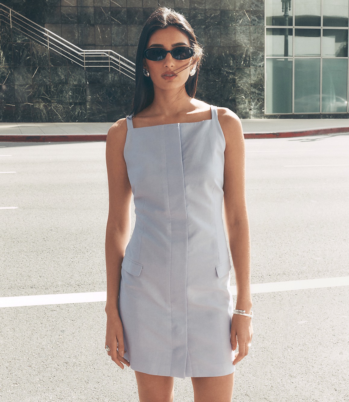LOFT Versa Pure Spun Apron Mini Pocket Dress