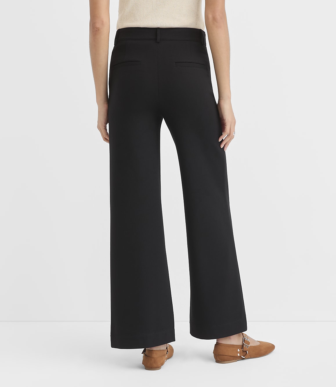 Petite Palmer Wide Leg Pants in Ponte