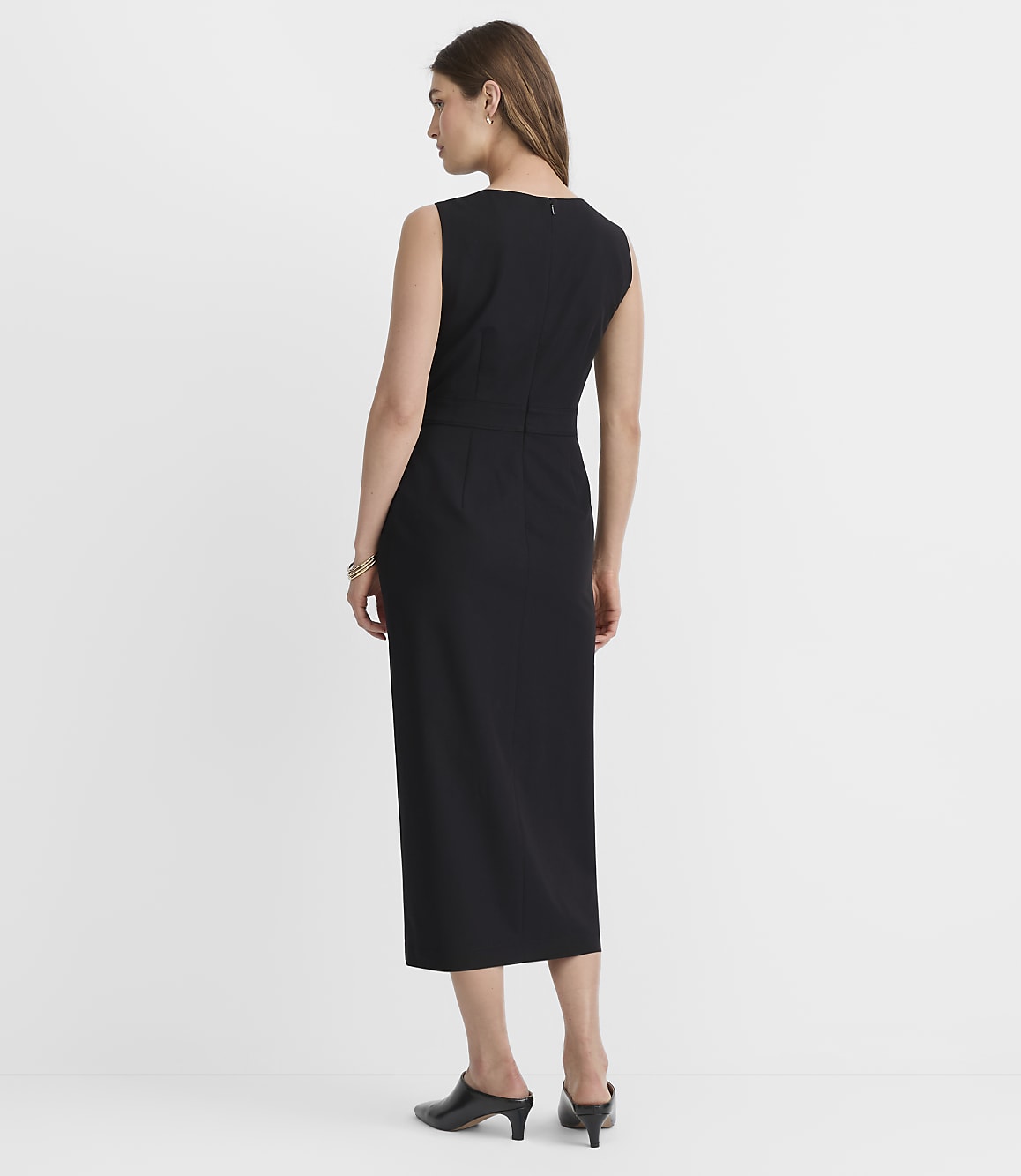 Petite Belted Boatneck Midi Dress
