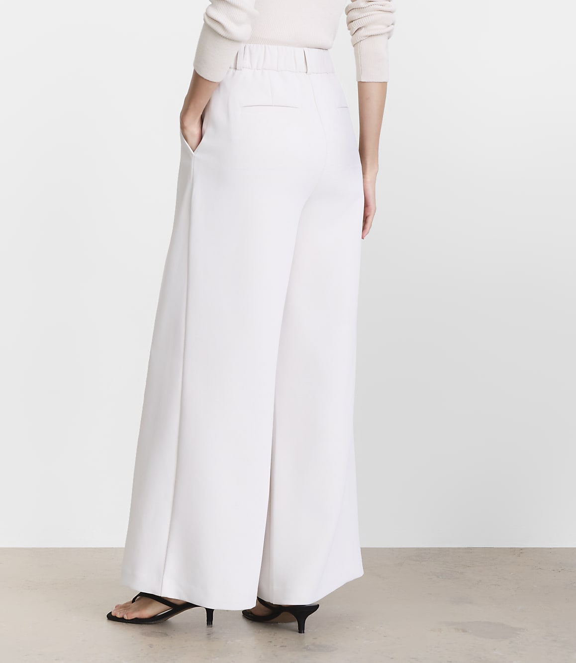 Petite LOFT Versa Crepe Drape Palazzo Pant
