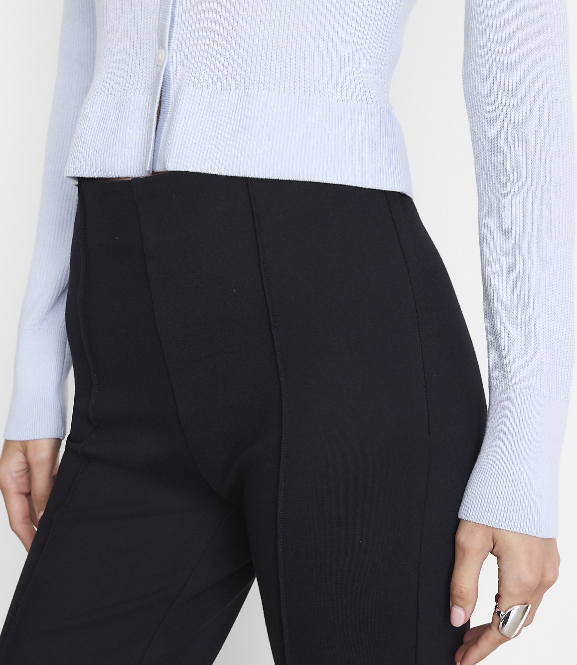 Petite LOFT Versa Pintucked Ponte Deluxe Flare Pants