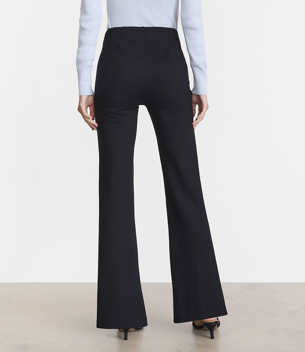 Petite LOFT Versa Pintucked Ponte Deluxe Flare Pants