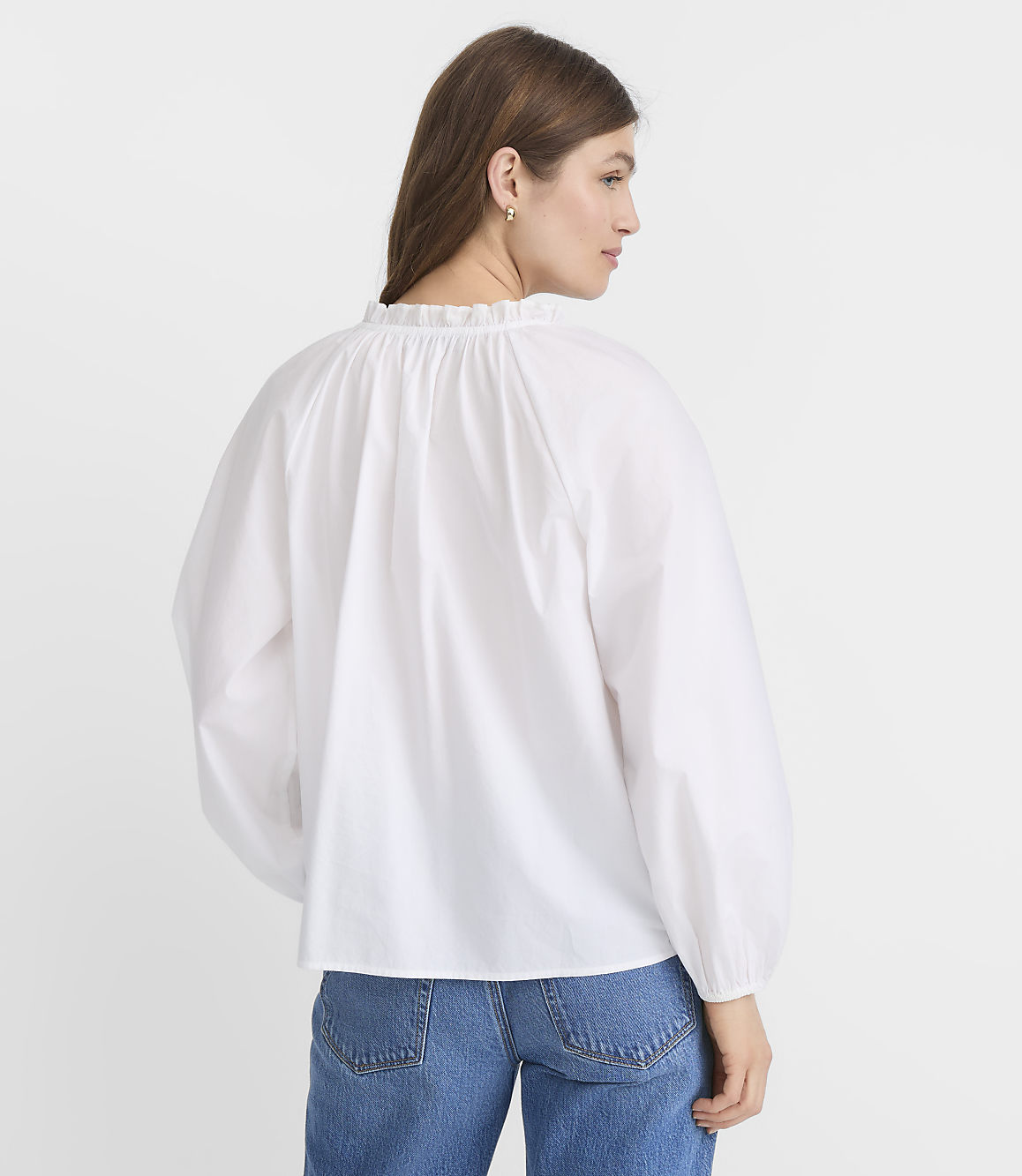 Petite Floral Cutout Poplin Blouse