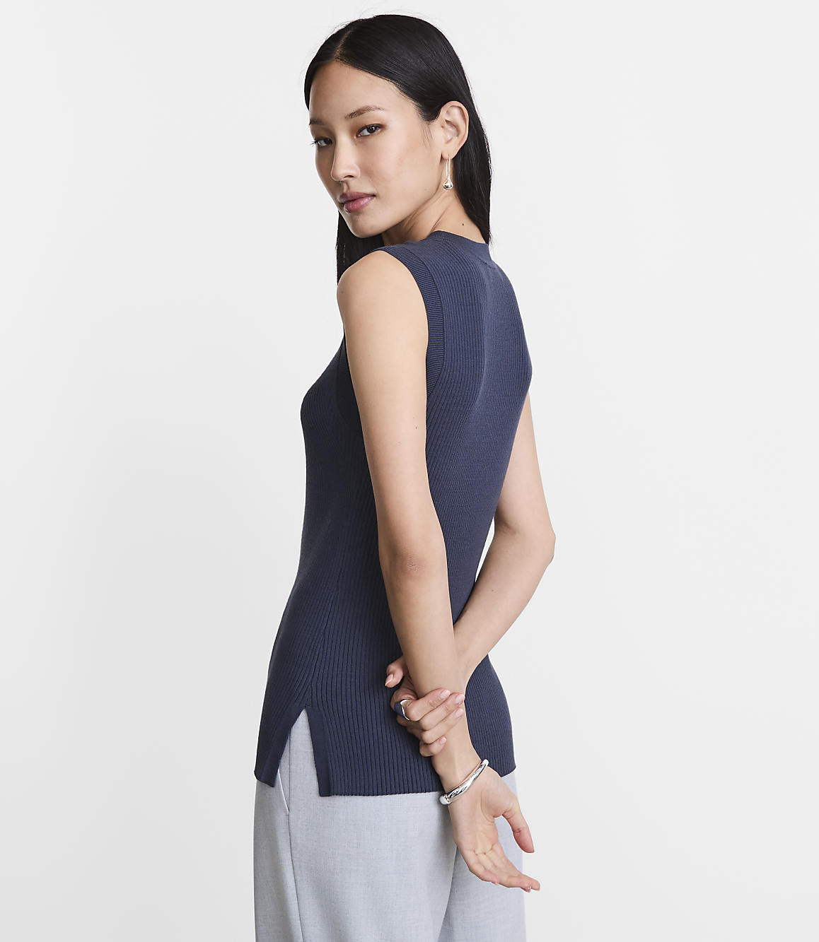 Petite LOFT Versa Ribbed Shell