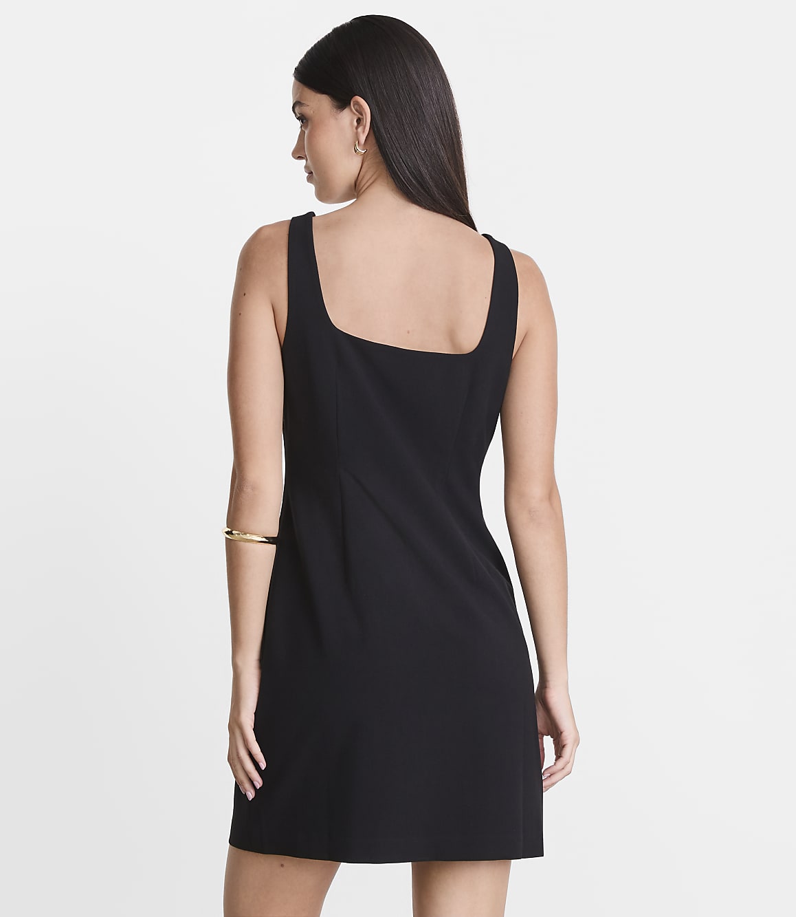 Petite LOFT Versa Seasonless Stretch Square Neck Mini Pocket Dress