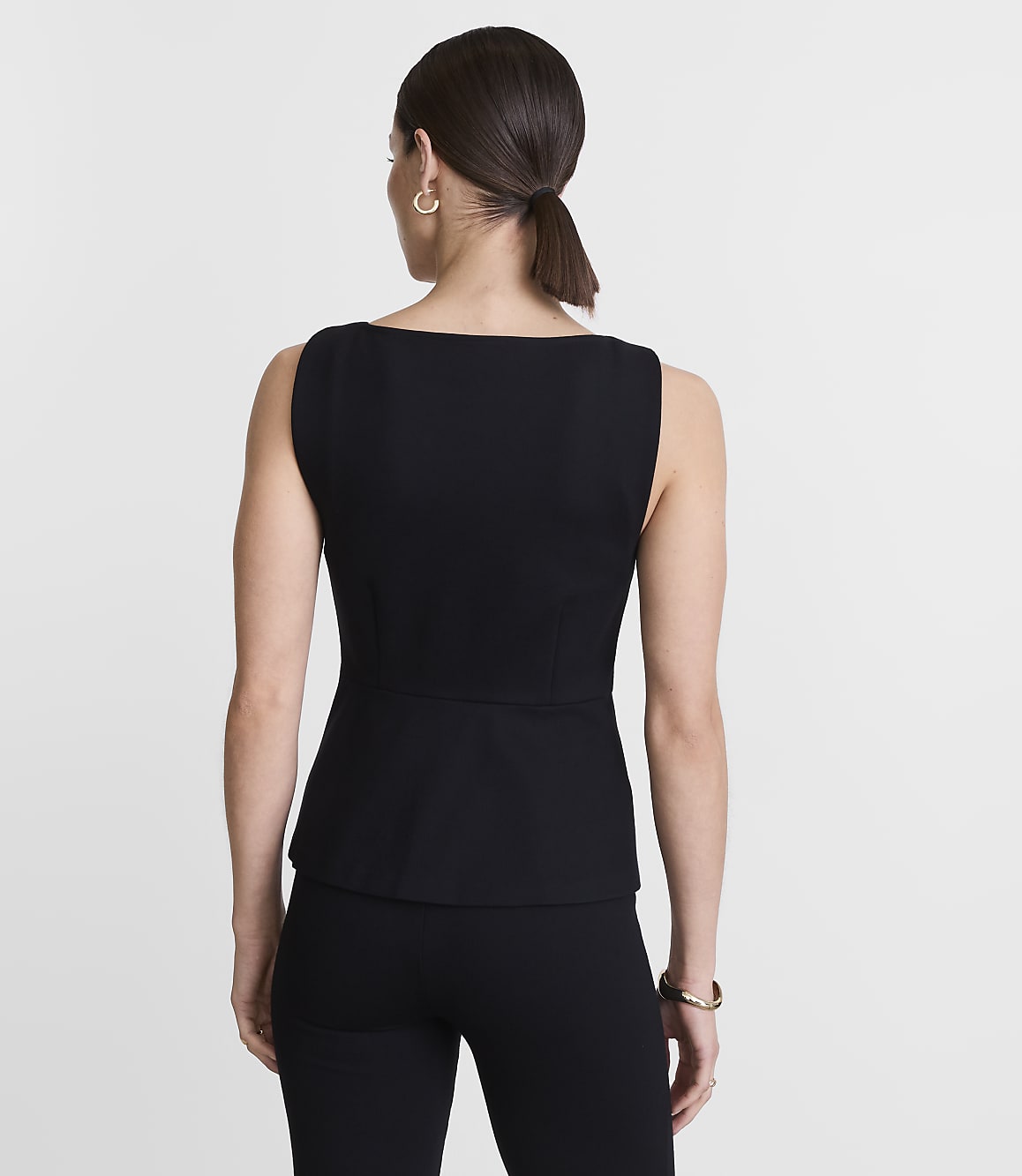 Petite LOFT Versa Ponte Deluxe V-Neck Peplum Top