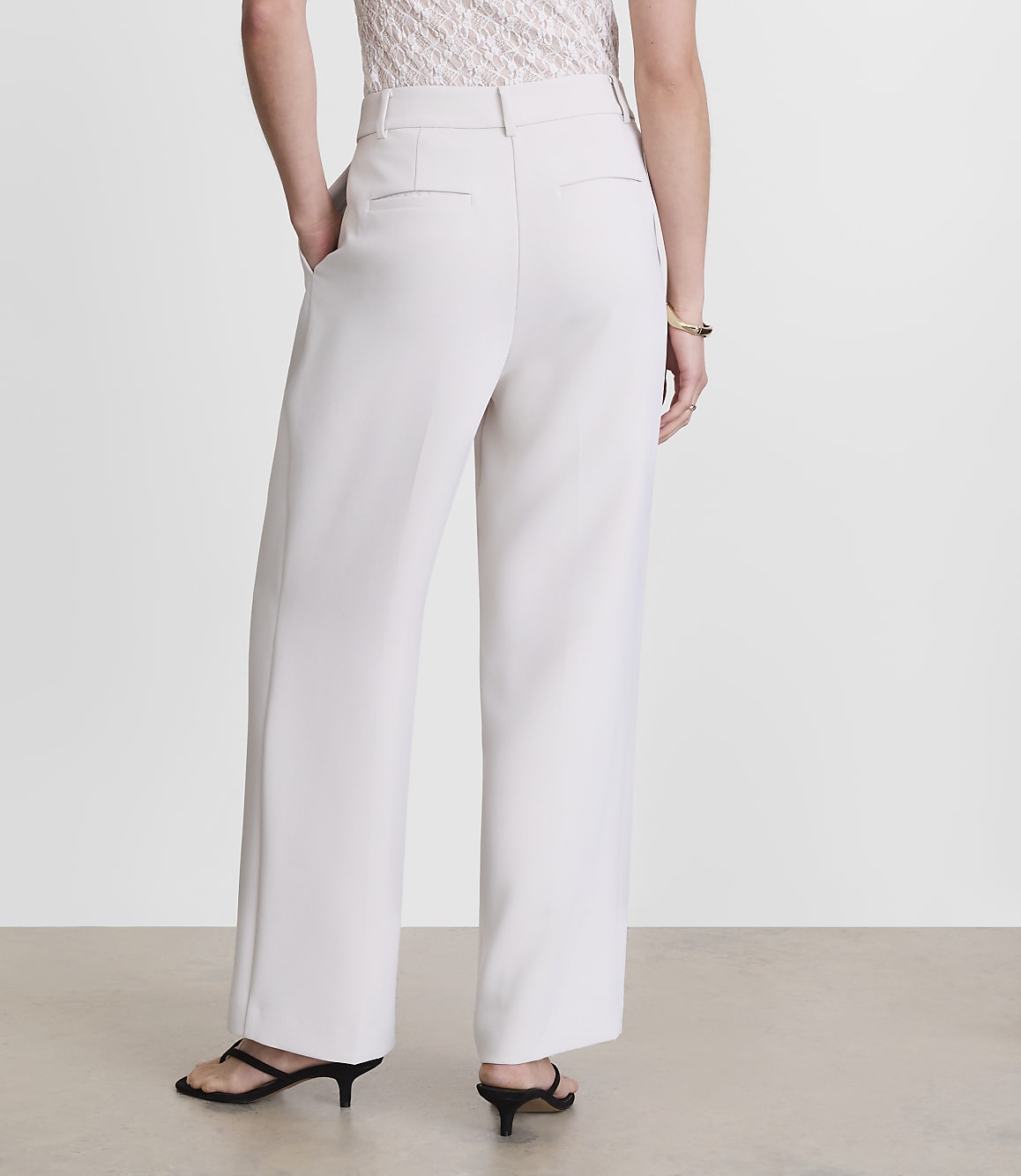 Petite LOFT Versa Crepe Drape Pleated Relaxed Straight Pants