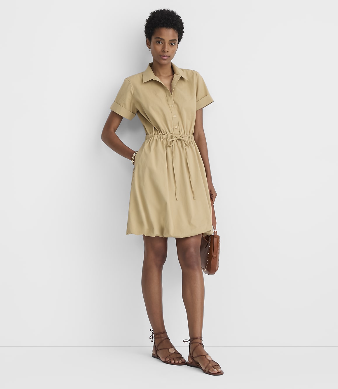 Tall Bubble Hem Mini Pocket Shirtdress