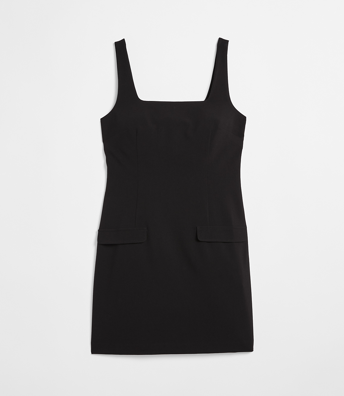 Petite LOFT Versa Seasonless Stretch Square Neck Mini Pocket Dress