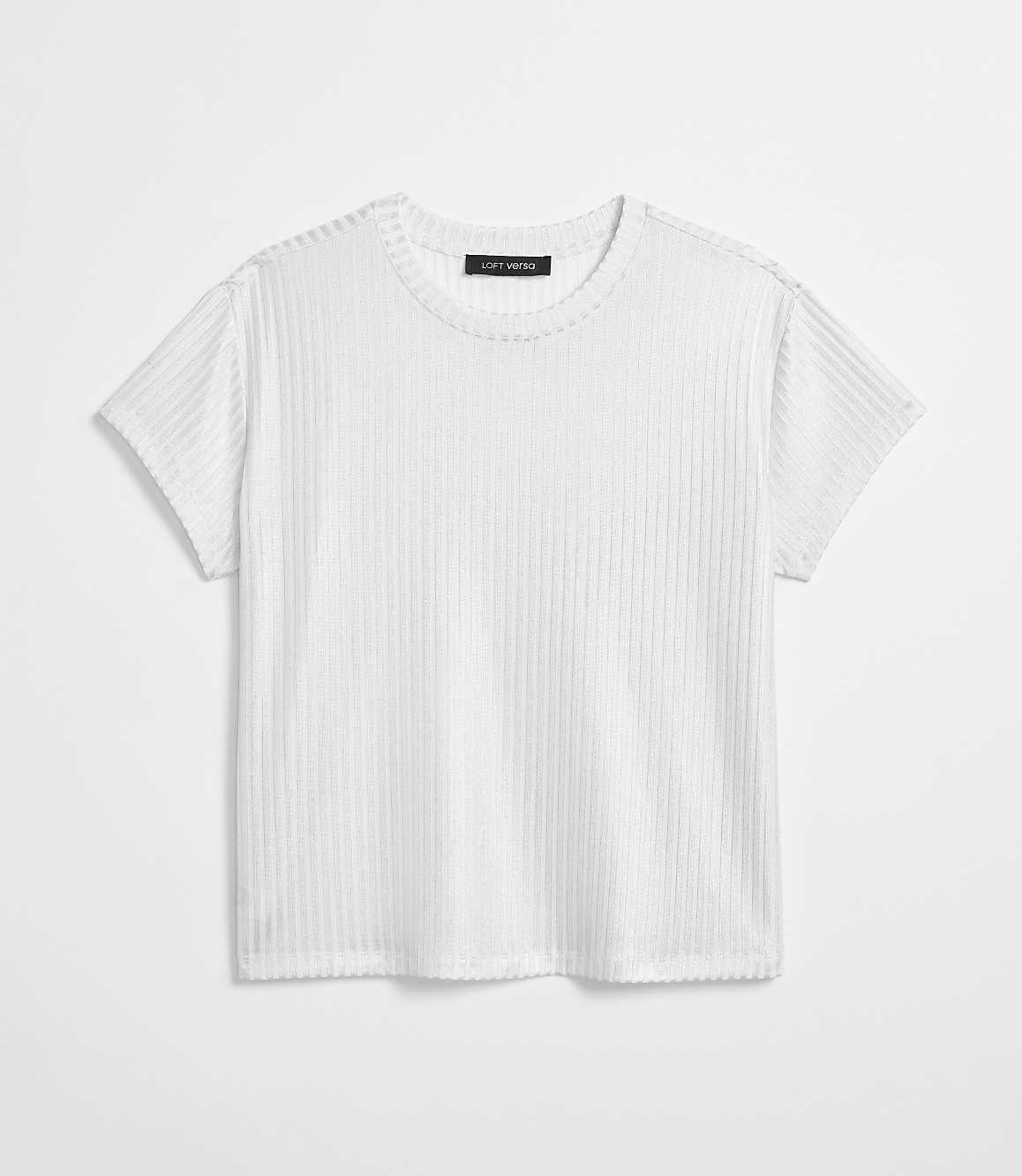 Petite LOFT Versa Shimmer Ribbed Tee