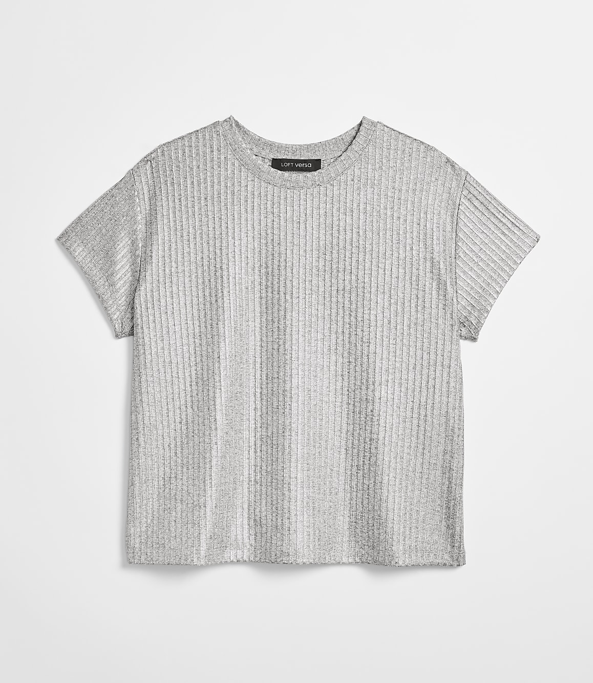 Petite LOFT Versa Shimmer Ribbed Tee