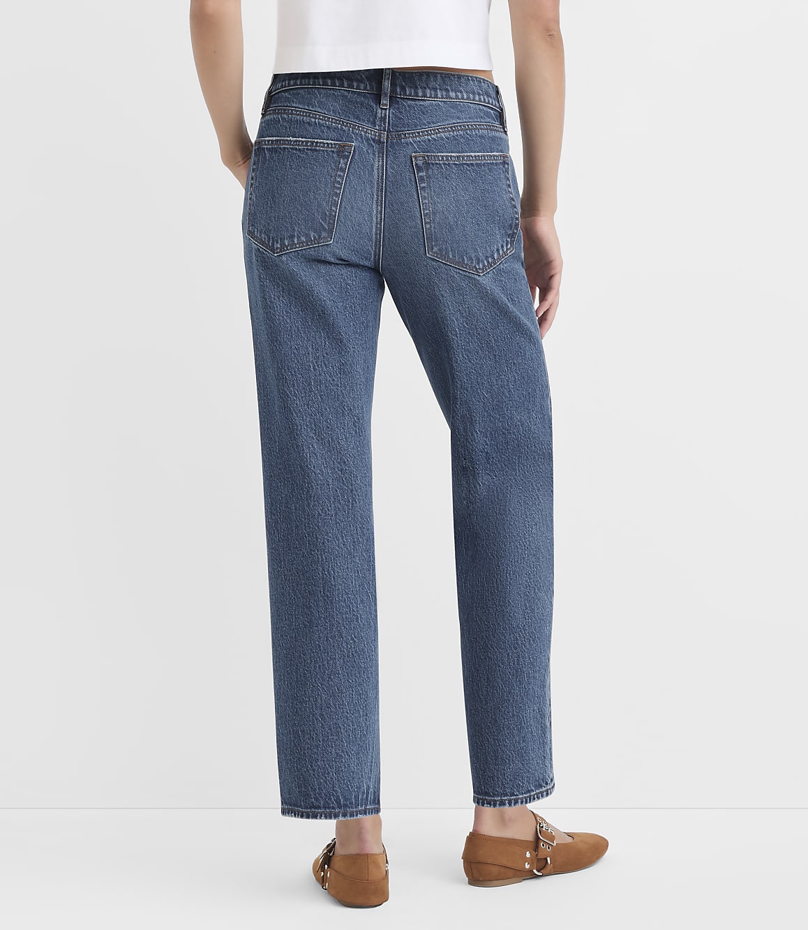 Rivete Tall Low Rise Straight Jeans in Medium Original Enzyme Wash