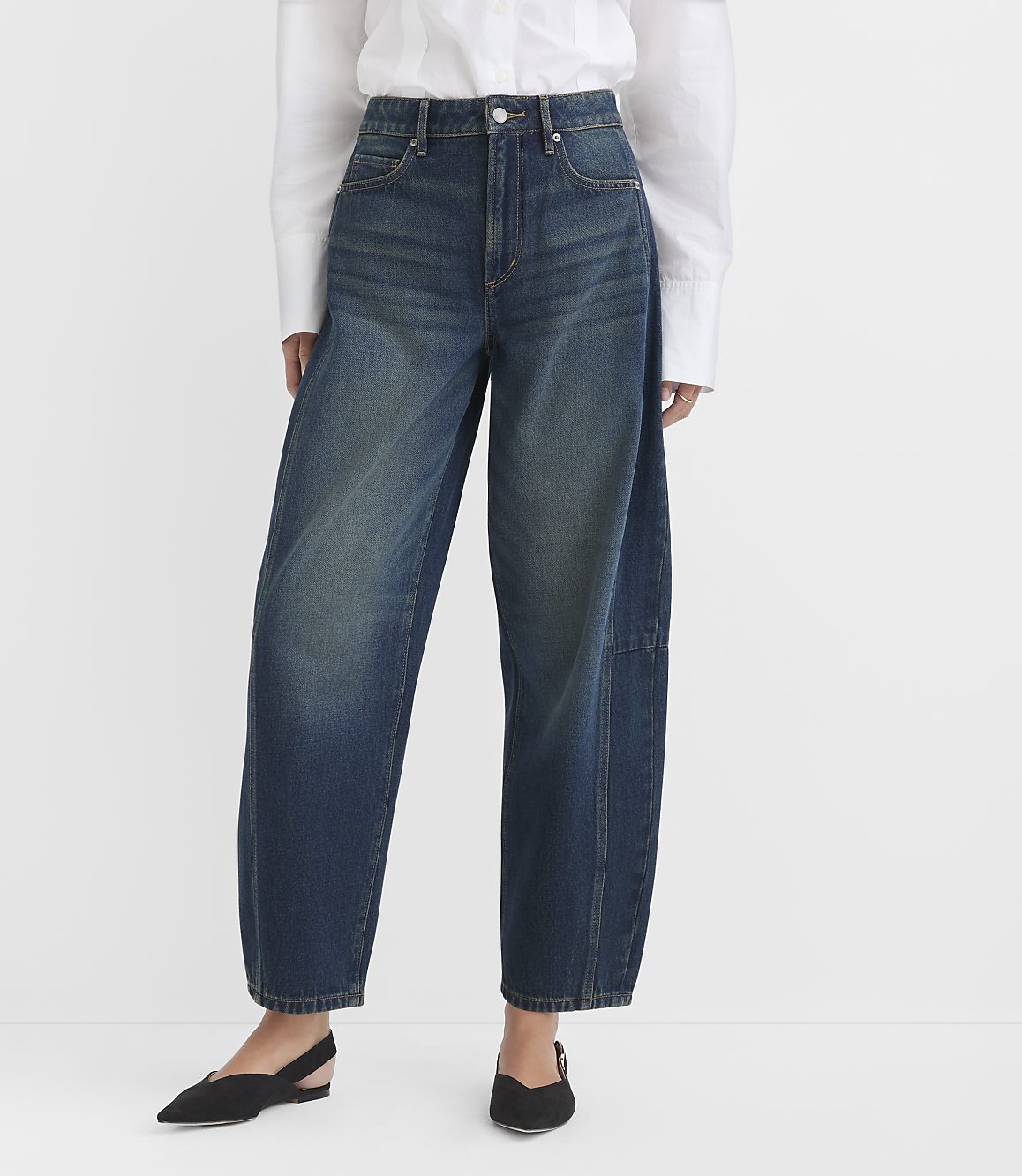 Rivete Tall Seamed High Rise Horseshoe Jeans in Lune Wash