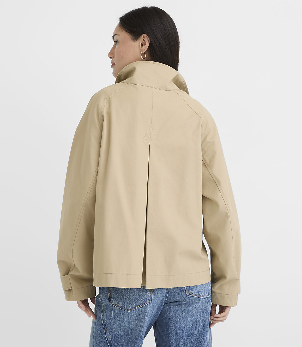 Petite Twill Funnel Neck Jacket