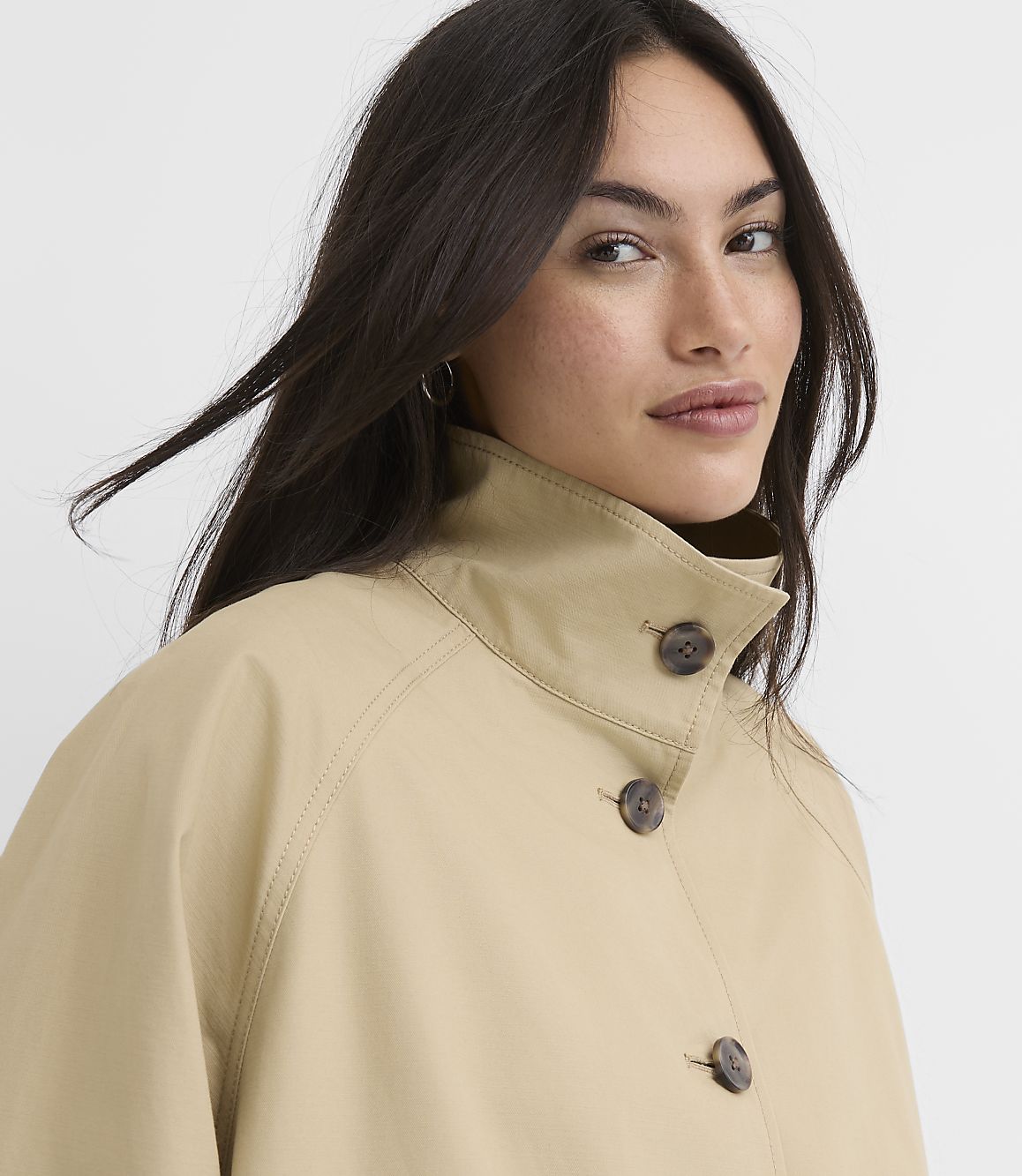 Petite Twill Funnel Neck Jacket