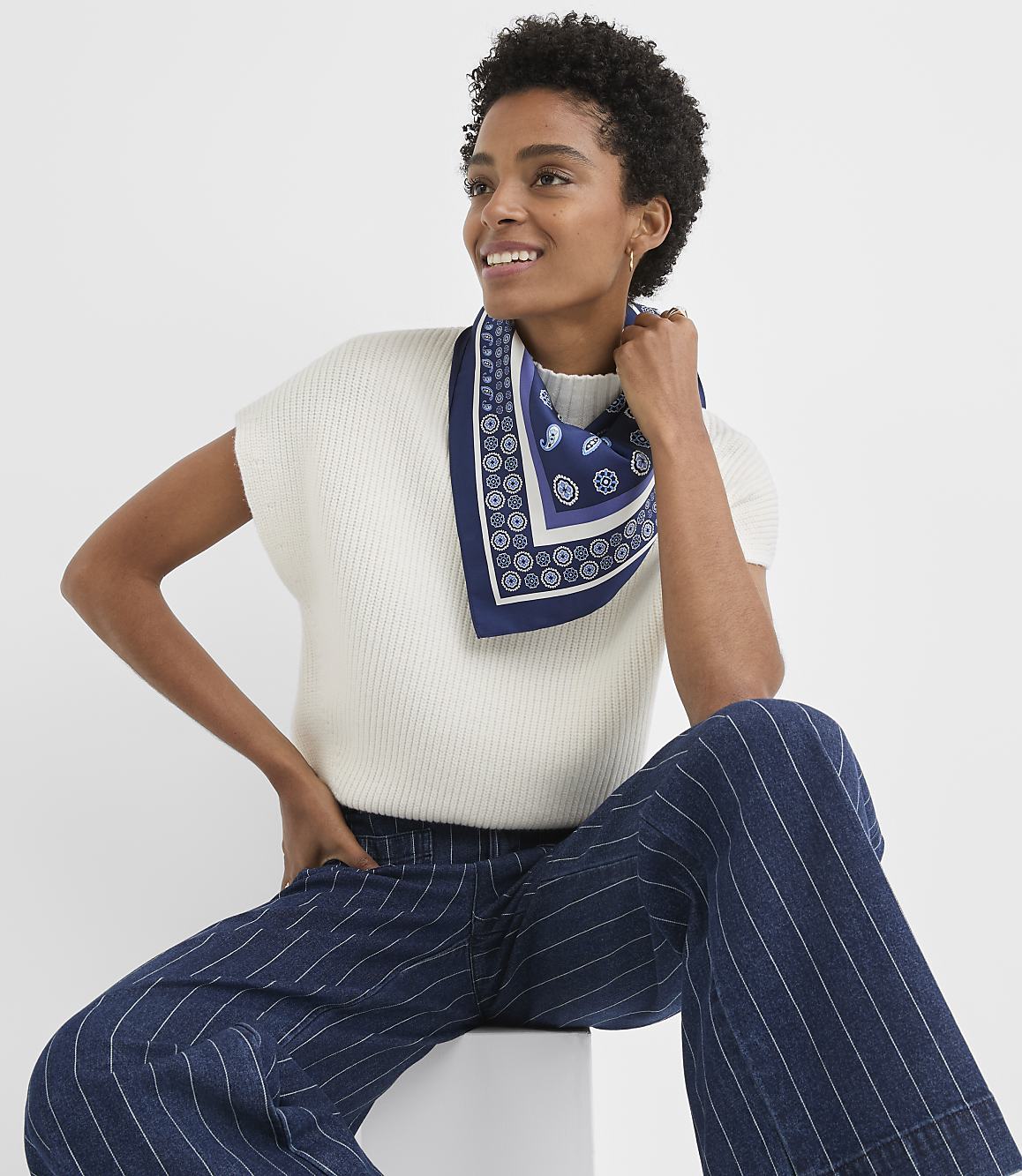 Petite Angled Ribbed Wedge Sweater
