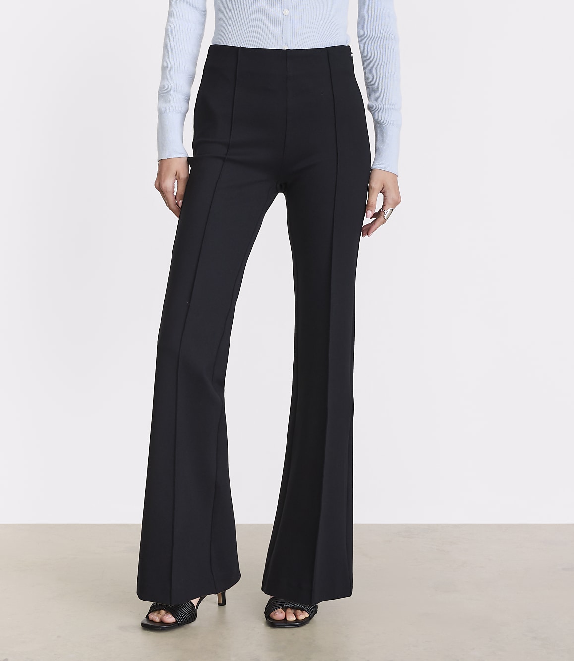 Petite LOFT Versa Pintucked Ponte Deluxe Flare Pants