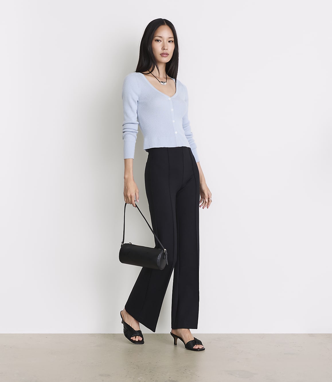 Petite LOFT Versa Pintucked Ponte Deluxe Flare Pants
