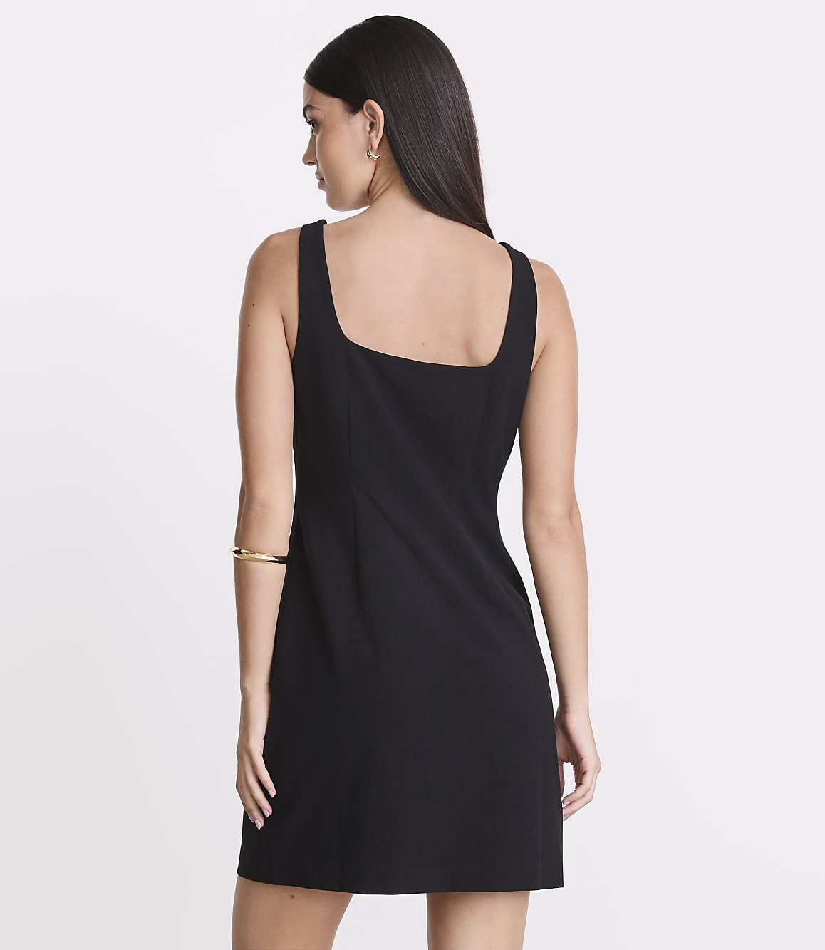 Petite LOFT Versa Seasonless Stretch Square Neck Mini Pocket Dress