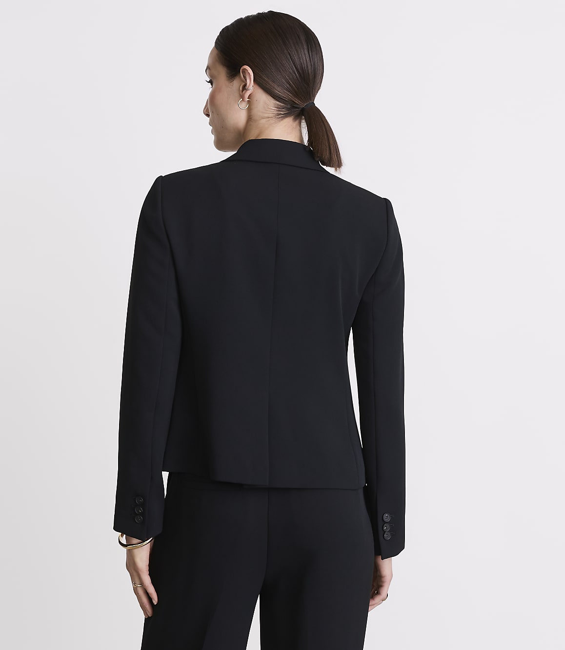 Petite LOFT Versa Crepe Drape Shrunken Blazer