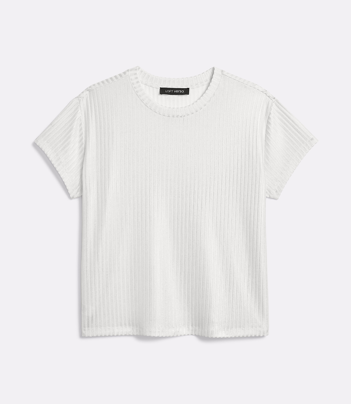 Petite LOFT Versa Shimmer Ribbed Tee