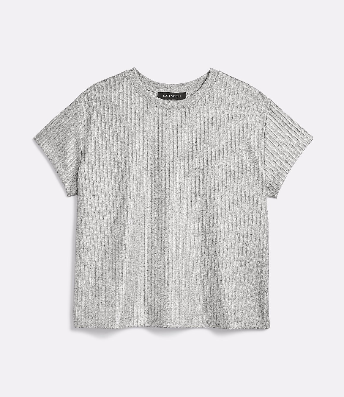 Petite LOFT Versa Shimmer Ribbed Tee
