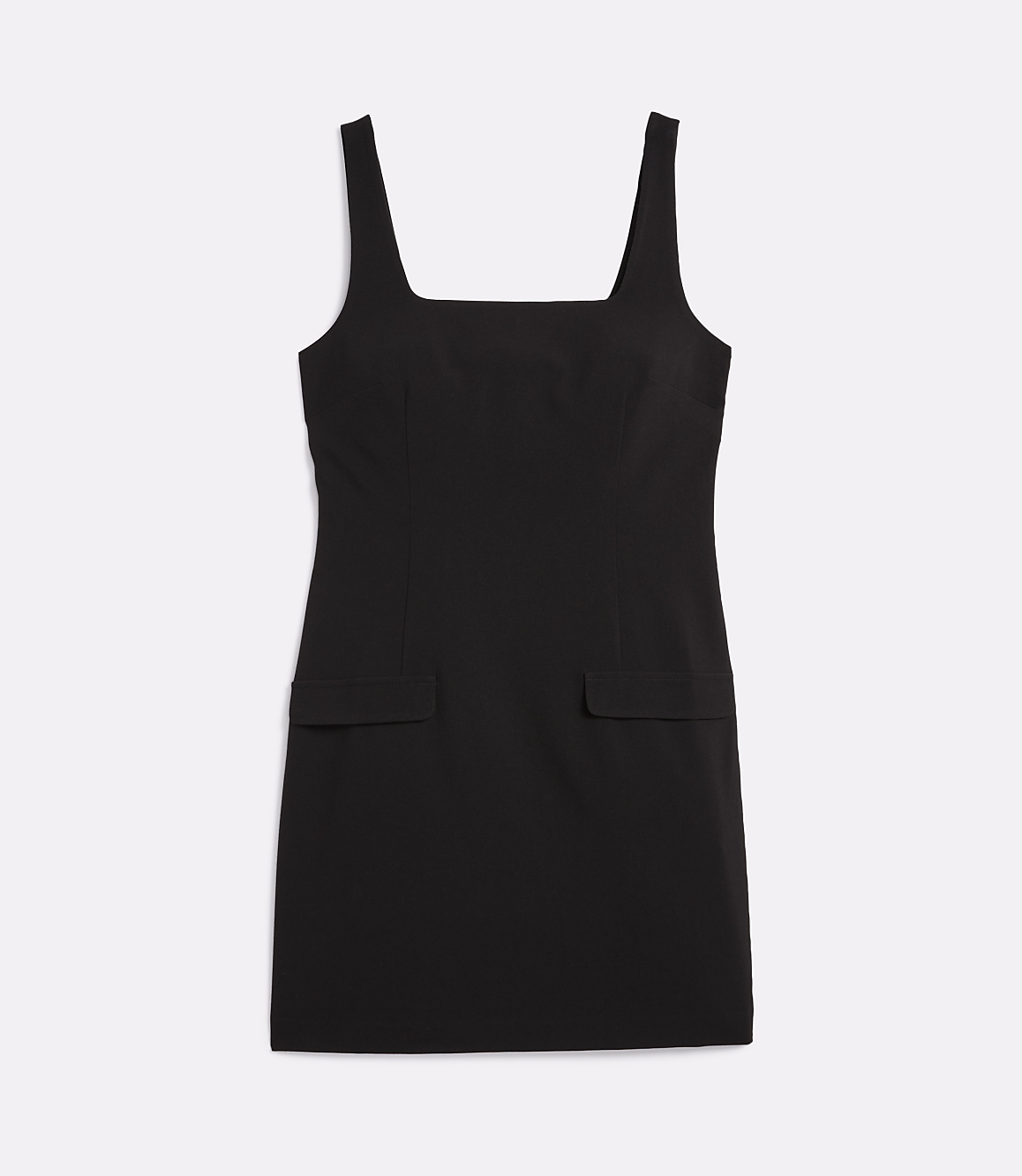 Petite LOFT Versa Seasonless Stretch Square Neck Mini Pocket Dress