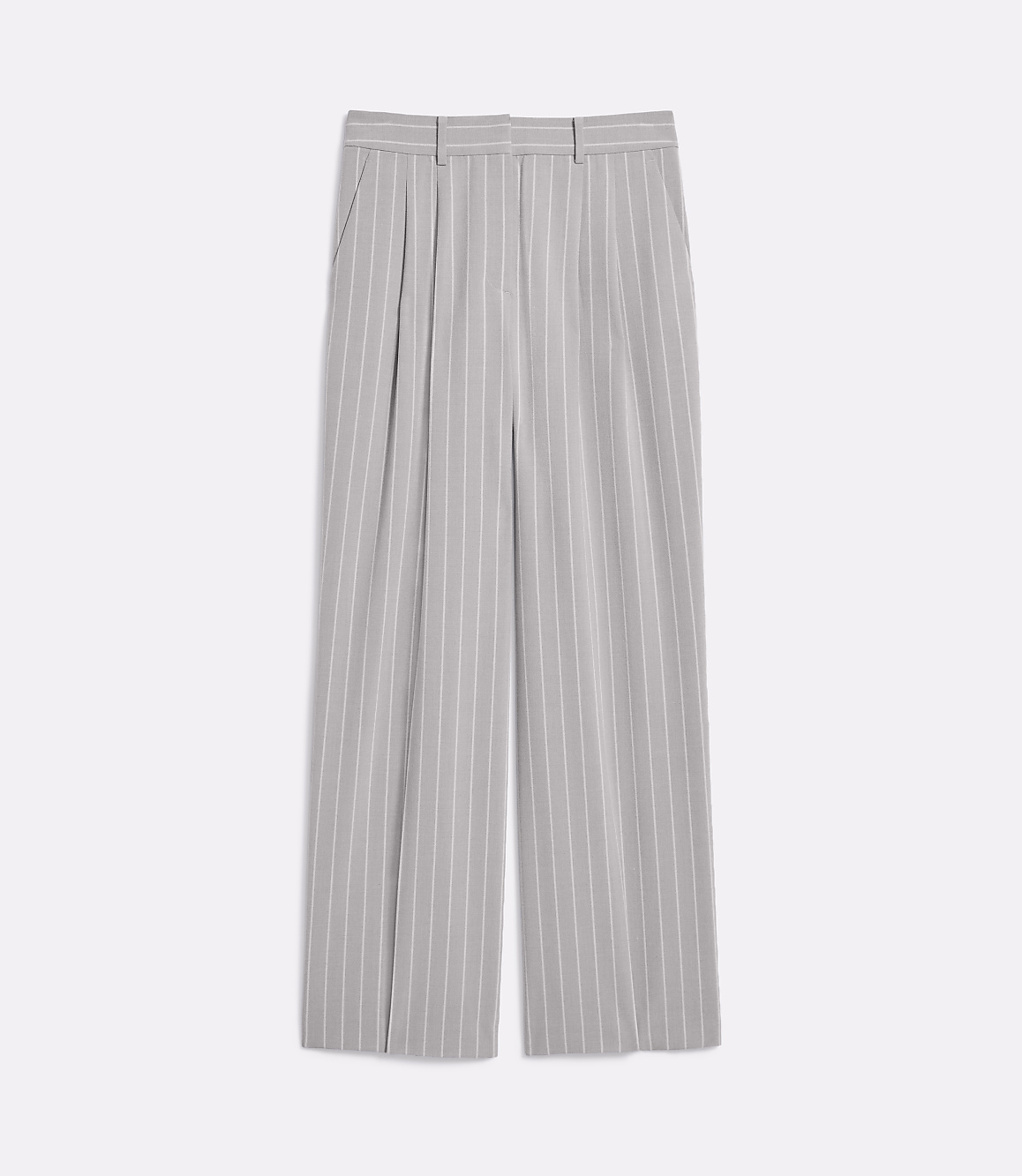 Petite LOFT Versa Seasonless Stretch Double Pleat Relaxed Straight Pants in Stripe