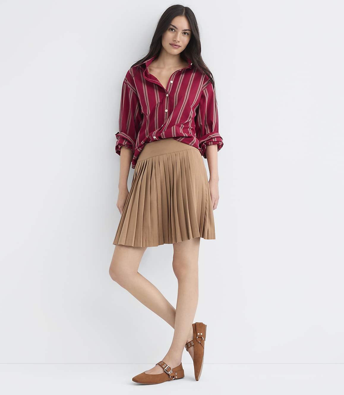 Petite Striped Poplin Everyday Oversized Shirt