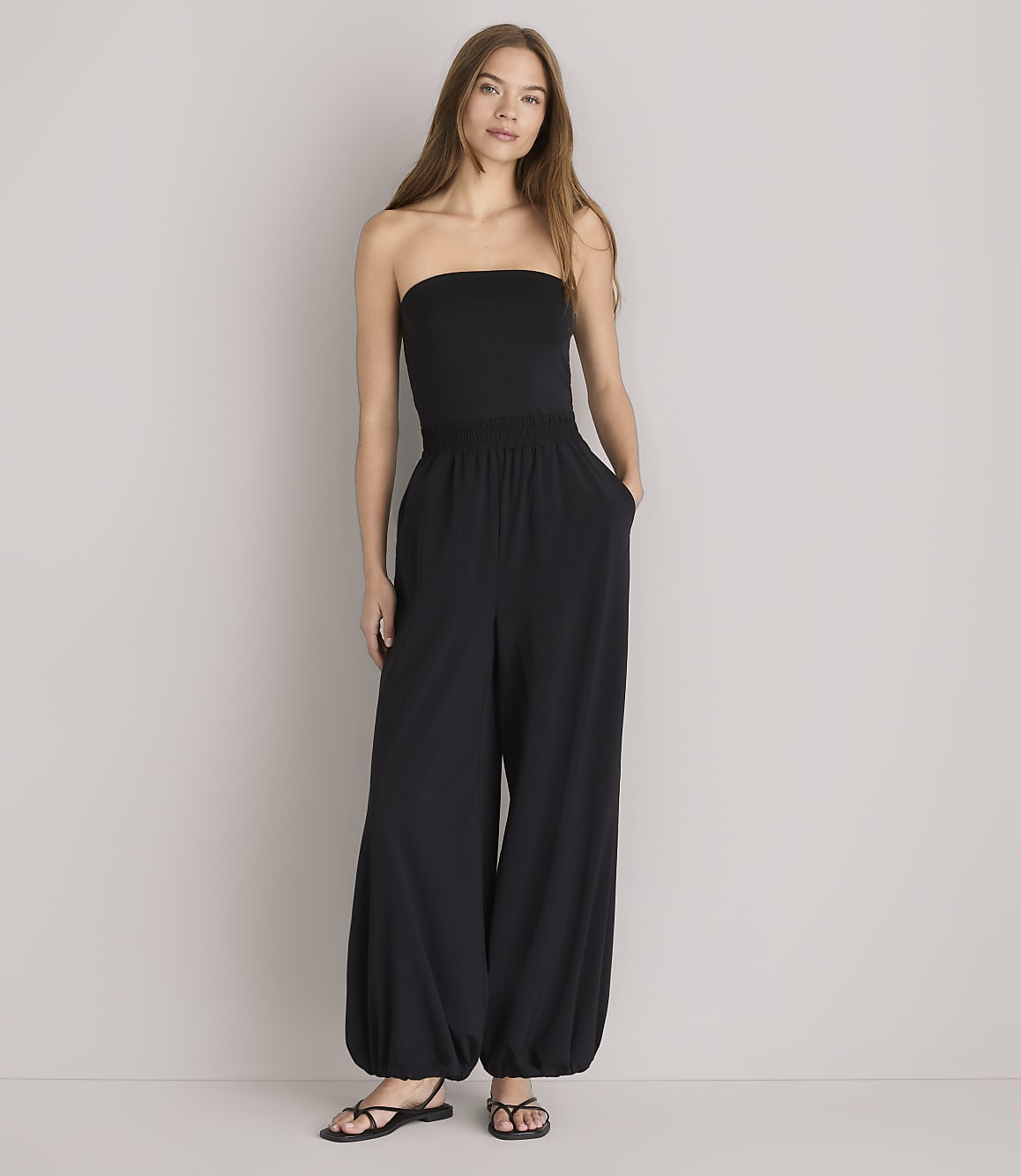 Petite Lou & Grey Wanderweave Strapless Balloon Pant Jumpsuit