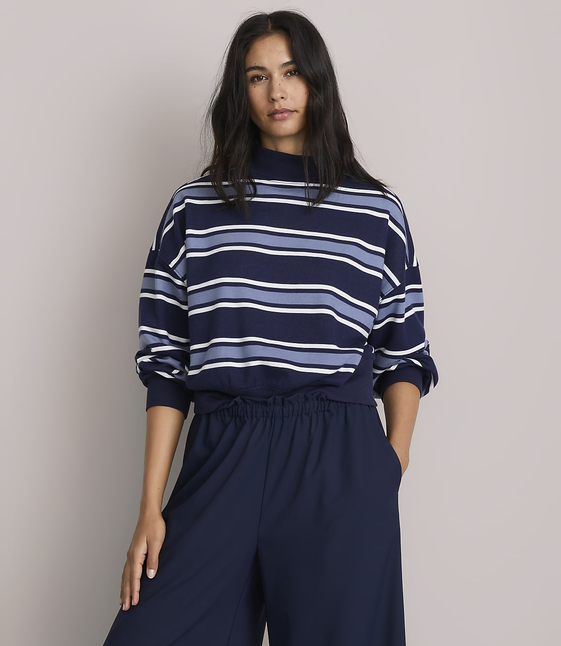 Petite Lou & Grey Rugby Stripe Terrysoft Sweatshirt