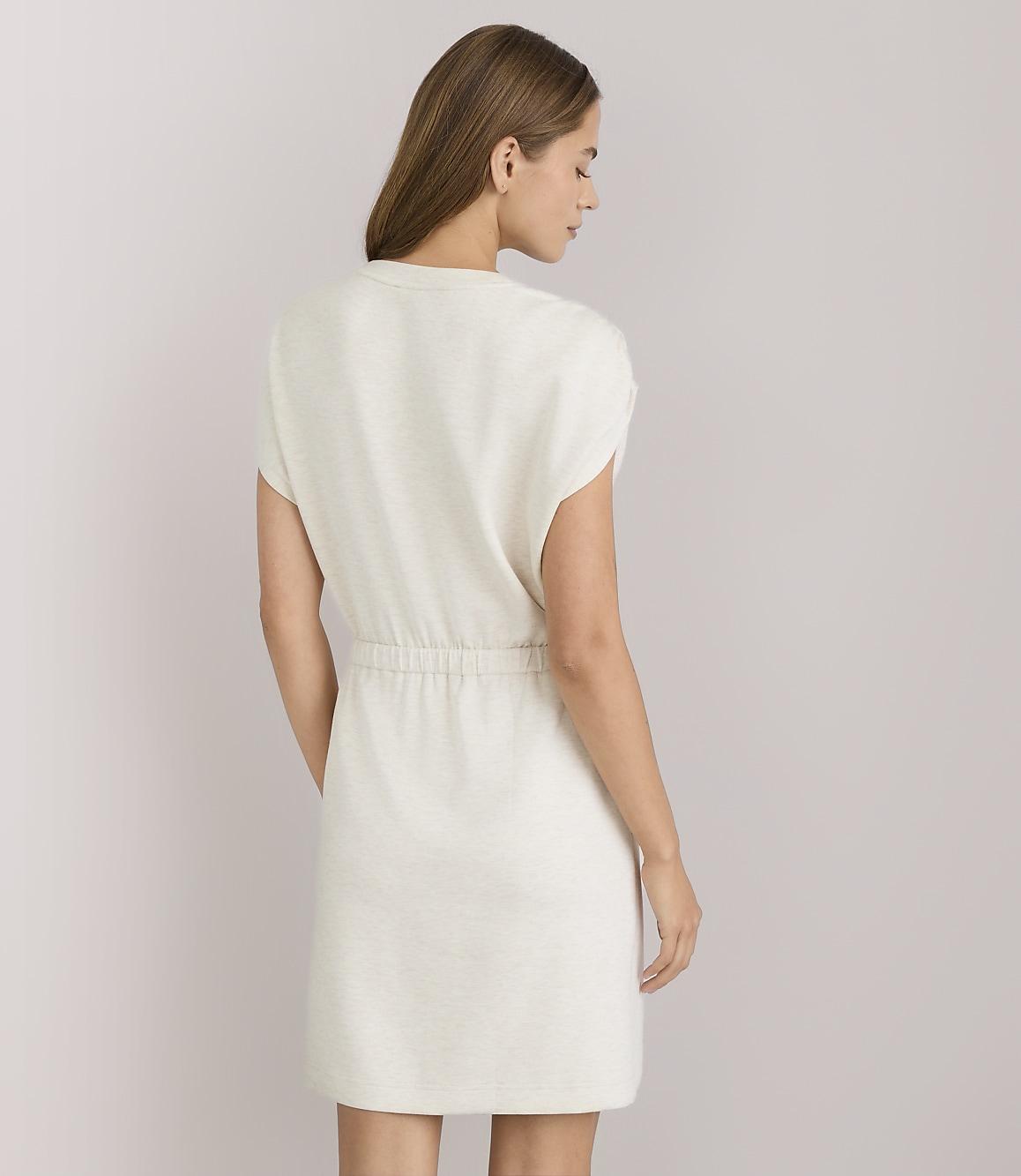 Petite Lou & Grey Heathered Scubasoft Cinched Shoulder Mini Pocket Dress