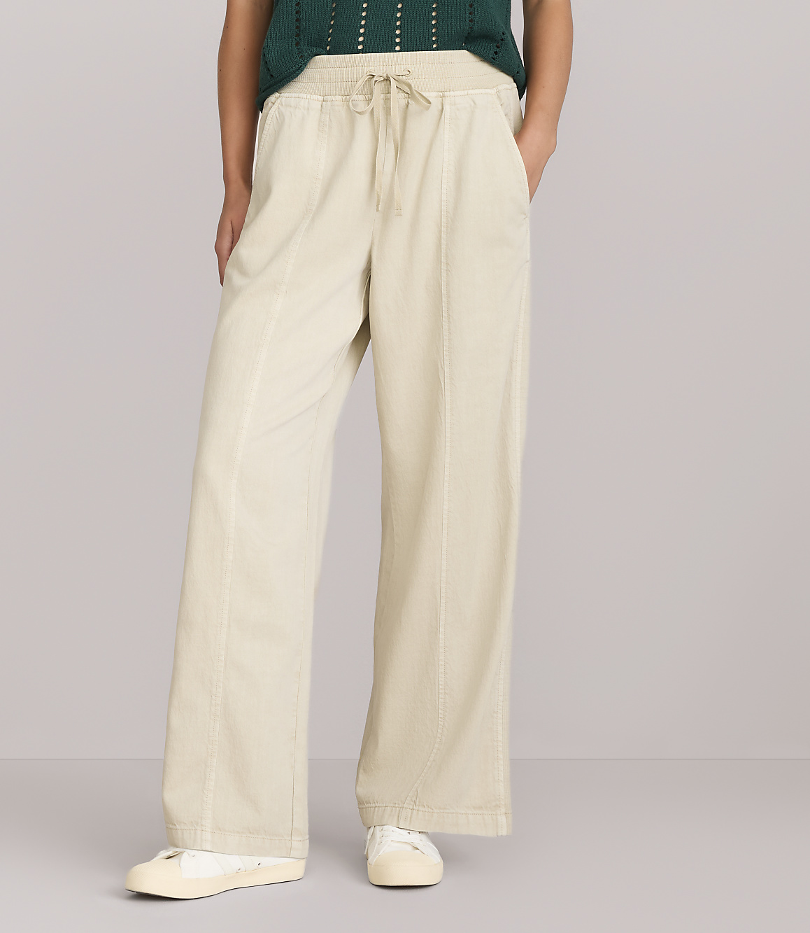 Petite Lou & Grey Softened Denim Wide Leg Pants