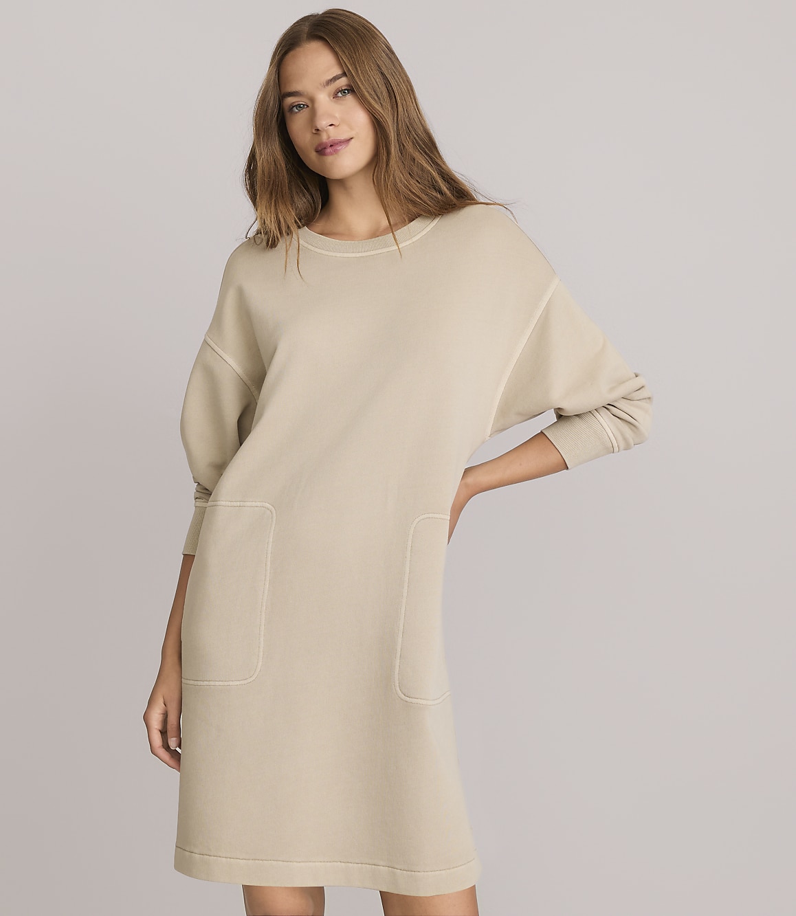 Petite Lou & Grey Denim Washed Terrysoft Mini Pocket Dress