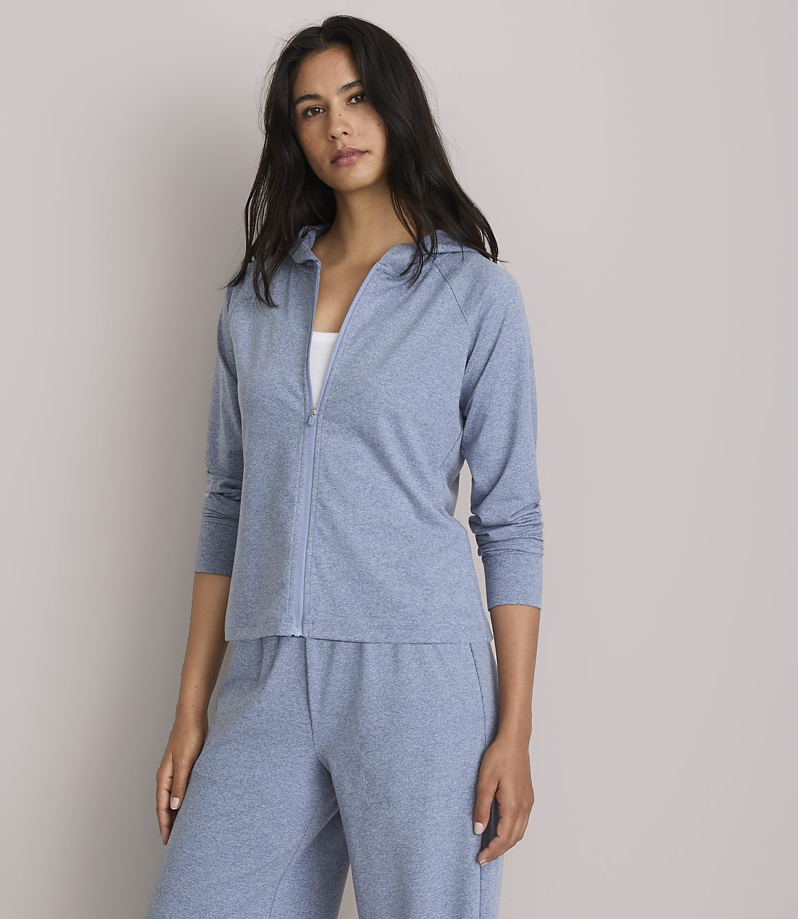 Petite Lou & Grey Heathered Brushedsoft Zip Hoodie