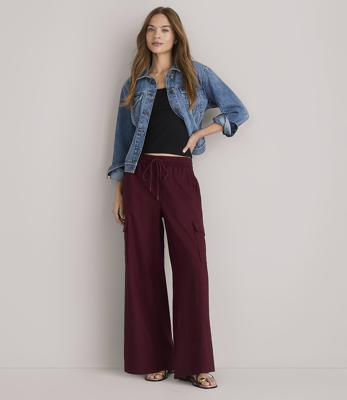 Petite Lou & Grey Linen Cotton Cargo Pants